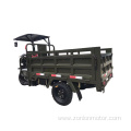Self dumping motor tricycle for construction sites